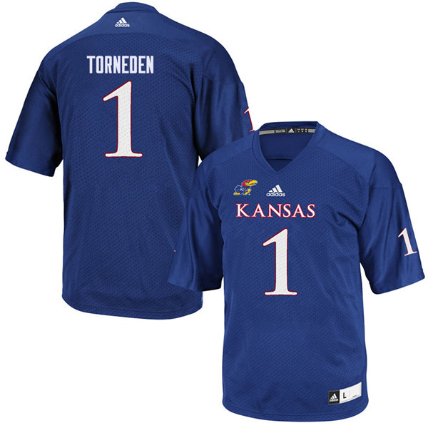 Youth #1 Bryce Torneden Kansas Jayhawks College Football Jerseys Sale-Royal - Click Image to Close